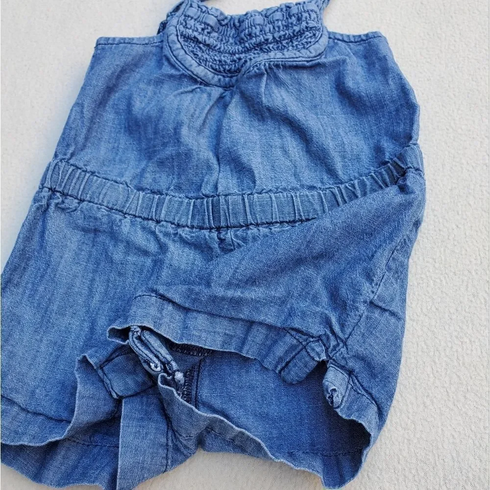 Old Navy Medium Wash Denim Tank Top Romper 12-18 Months